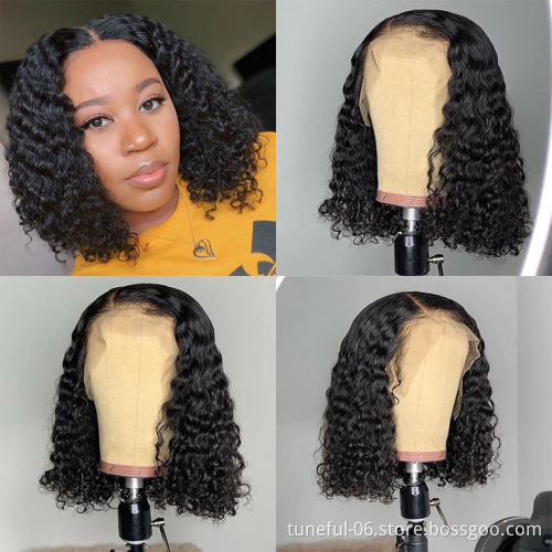 100% cuticle aligned raw unprocessed virgin hair wigs human hair lace front ombre kinky human hair wigs blunt cut bob wig